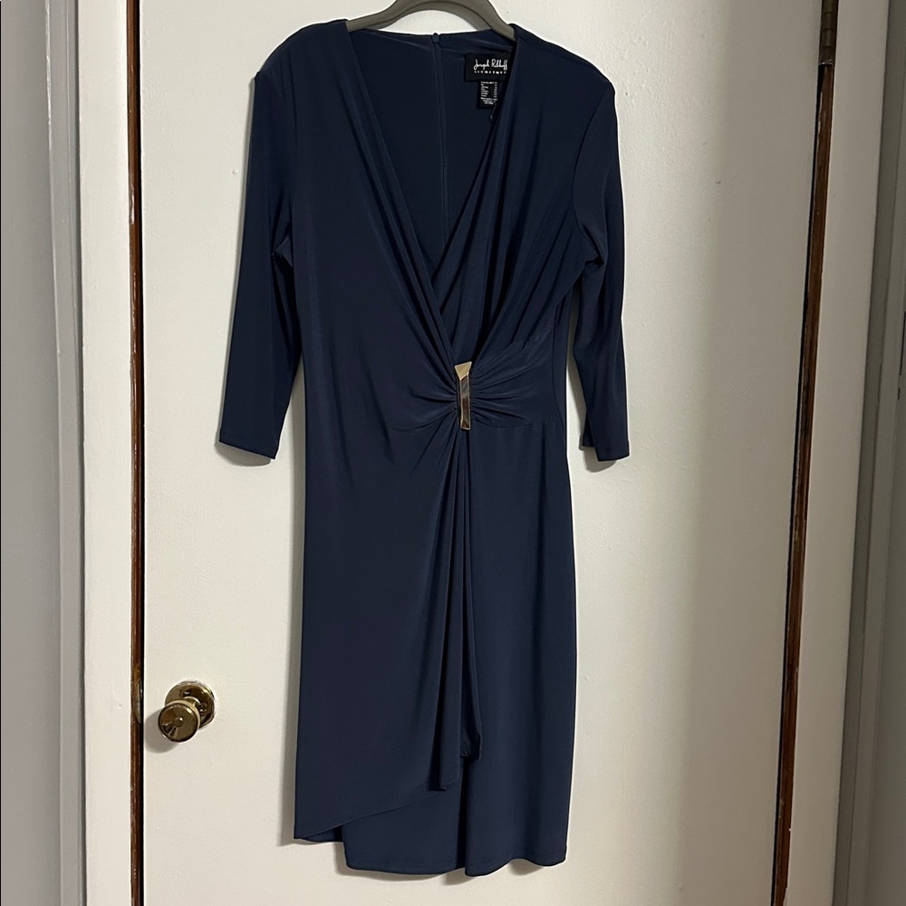 Joseph Ribkoff Deep Blue Knot Dress